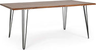 Tavolo Barrow rettangolare, con Gambe in acciaio, piano in legno di acacia da 180 x 90 cm Casa e cucina/Arredamento/Sala da pranzo/Tavoli da sala da pranzo Decor Space - Altamura, Commerciovirtuoso.it