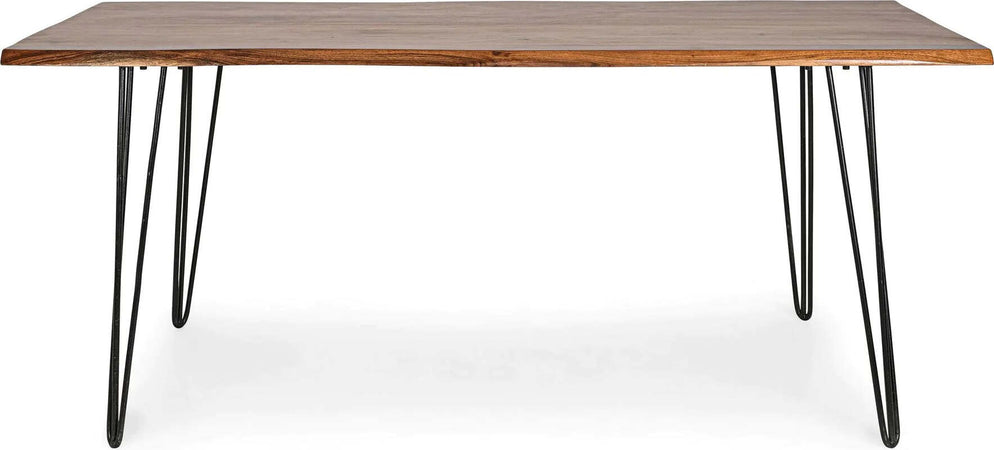 Tavolo Barrow rettangolare, con Gambe in acciaio, piano in legno di acacia da 180 x 90 cm Casa e cucina/Arredamento/Sala da pranzo/Tavoli da sala da pranzo Decor Space - Altamura, Commerciovirtuoso.it