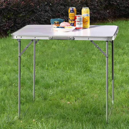 Tavolo-Campeggio-Picnic-Alluminio-60x45x50-Pieghevole-Valigetta-Piano-Formica