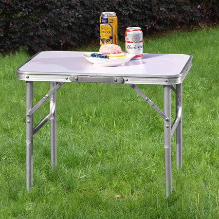 Tavolo-Campeggio-Picnic-Alluminio-60x45x50-Pieghevole-Valigetta-Piano-Formica