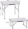 Tavolo-Campeggio-Picnic-Alluminio-60x45x50-Pieghevole-Valigetta-Piano-Formica