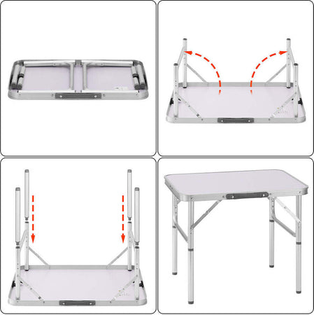 Tavolo-Campeggio-Picnic-Alluminio-60x45x50-Pieghevole-Valigetta-Piano-Formica
