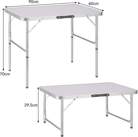 Tavolo-Campeggio-Picnic-Alluminio-90x60x70-Pieghevole-Valigetta-Piano-Formica