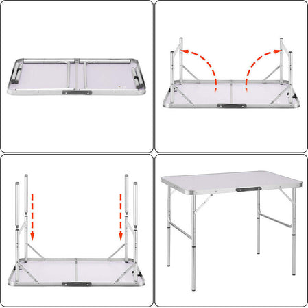 Tavolo-Campeggio-Picnic-Alluminio-90x60x70-Pieghevole-Valigetta-Piano-Formica