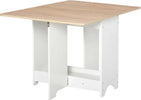 Tavolo-Consolle-a-Ribalta-con-Vano-Mensola,-Tavolino-da-Salotto-e-Cucina-Pieghevole-Salvaspazio,-Color-Legno-e-Bianco,-118x80x72cm-YT6835-339YT6