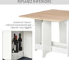 Tavolo-Consolle-a-Ribalta-con-Vano-Mensola,-Tavolino-da-Salotto-e-Cucina-Pieghevole-Salvaspazio,-Color-Legno-e-Bianco,-118x80x72cm-YT6835-339YT6