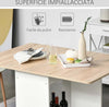 Tavolo-Consolle-a-Ribalta-con-Vano-Mensola,-Tavolino-da-Salotto-e-Cucina-Pieghevole-Salvaspazio,-Color-Legno-e-Bianco,-118x80x72cm-YT6835-339YT6