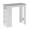 Tavolo consolle alta Kivo con 3 ripiani laterali colore bianco e cemento