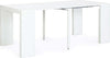 Tavolo consolle Daniel bianco con supporto centrale in acciaio, sistema telescopico di allungamento Casa e cucina/Arredamento/Sala da pranzo/Tavoli da sala da pranzo Decor Space - Altamura, Commerciovirtuoso.it