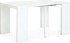 Tavolo consolle Daniel bianco con supporto centrale in acciaio, sistema telescopico di allungamento Casa e cucina/Arredamento/Sala da pranzo/Tavoli da sala da pranzo Decor Space - Altamura, Commerciovirtuoso.it