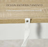 Tavolo-da-Bar-con-3-Mensole-e-Barre-Protettive,-in-Acciaio-e-Truciolato,-112x57x106-cm,-Bianco-BG7835-390WTBG7