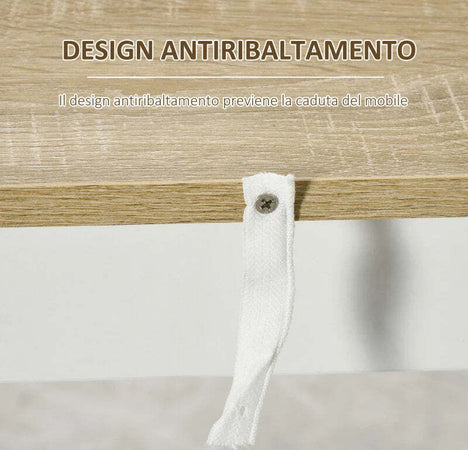 Tavolo-da-Bar-con-3-Mensole-e-Barre-Protettive,-in-Acciaio-e-Truciolato,-112x57x106-cm,-Bianco-BG7835-390WTBG7