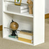 Tavolo-da-Bar-con-3-Mensole-e-Barre-Protettive,-in-Acciaio-e-Truciolato,-112x57x106-cm,-Bianco-BG7835-390WTBG7