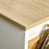 Tavolo-da-Bar-con-3-Mensole-e-Barre-Protettive,-in-Acciaio-e-Truciolato,-112x57x106-cm,-Bianco-BG7835-390WTBG7