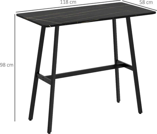 Tavolo-da-Bar-Rettangolare-per-4-Persone-in-MDF-e-Metallo,-118x58x98-cm,-Nero-HG683A-029V00BKHG6