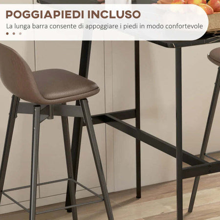Tavolo-da-Bar-Rettangolare-per-4-Persone-in-MDF-e-Metallo,-118x58x98-cm,-Nero-HG683A-029V00BKHG6