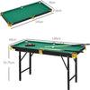 Tavolo-da-Biliardo-ad-Altezza-Regolabile-con-Accessori,-in-MDF-e-Acciaio,-140x60x55-75-cm,-Verde-TY6A70-082V00GNTY6