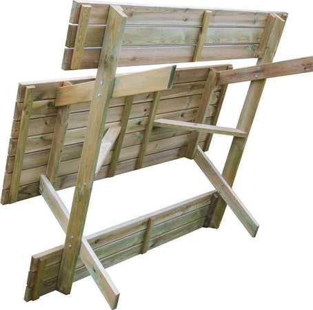 Tavolo da pic nic in legno con panche per agriturismo e ristoranti 180 cm Sport e tempo libero/Attività ricreative all'aperto/Camping e outdoor/Arredamento da campeggio/Tavoli La Zappa - Altamura, Commerciovirtuoso.it