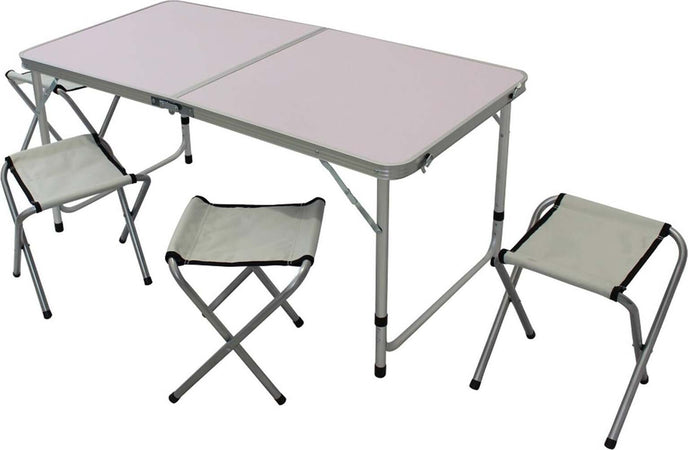 Tavolo Da Pic Nic Valigetta Con 4 Sgabelli Pieghevole Campeggio Mare Spiaggia in Alluminio Sport e tempo libero/Attività ricreative all'aperto/Camping e outdoor/Arredamento da campeggio/Tavoli La Zappa - Altamura, Commerciovirtuoso.it