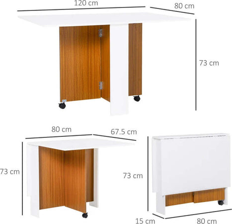 Tavolo-da-Pranzo-Allungabile,-Design-Moderno,-Tavolo-Pieghevole-Salvaspazio-con-Ruote-120-×-80-×-73cm-KF3833-412KF3