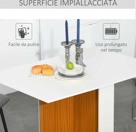 Tavolo-da-Pranzo-Allungabile,-Design-Moderno,-Tavolo-Pieghevole-Salvaspazio-con-Ruote-120-×-80-×-73cm-KF3833-412KF3