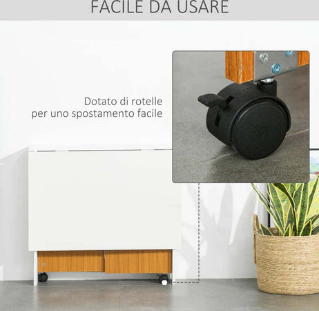 Tavolo-da-Pranzo-Allungabile,-Design-Moderno,-Tavolo-Pieghevole-Salvaspazio-con-Ruote-120-×-80-×-73cm-KF3833-412KF3