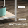 Tavolo-da-Pranzo-per-4-6-Persone-con-2-Ripiani-Integrati,-in-Acciaio-e-MDF,-Ø100x76-cm,-Bianco-e-Rovere-QS683A-050V80AKQS6