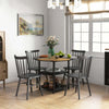 Tavolo-da-Pranzo-per-4-6-Persone-con-2-Ripiani-Integrati,-in-Acciaio-e-MDF,-Ø100x76-cm,-Nero-e-Marrone-QW883A-050V80BKQW8