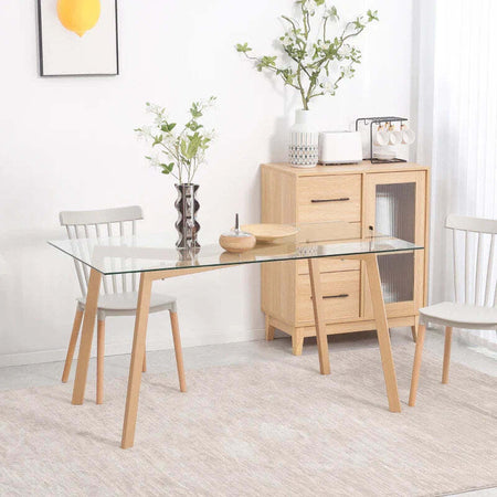 Tavolo-da-Pranzo-Rettangolare-per-6-Persone-max,-in-Acciaio-con-Piano-in-Vetro-Temperato,-150x75x76-cm-LK7835-837V01TPLK7