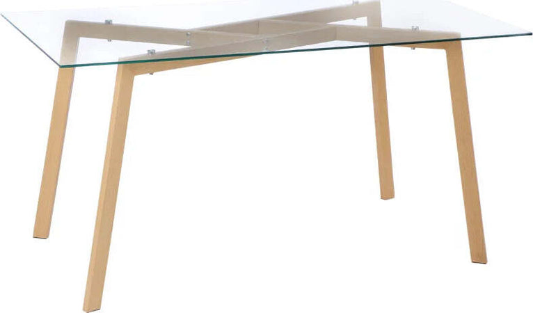 Tavolo-da-Pranzo-Rettangolare-per-6-Persone-max,-in-Acciaio-con-Piano-in-Vetro-Temperato,-150x75x76-cm-LK7835-837V01TPLK7
