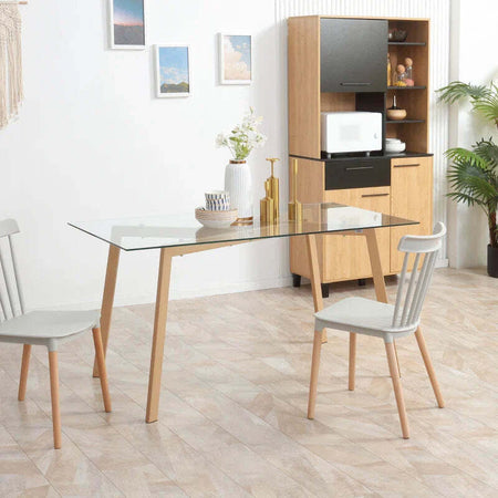 Tavolo-da-Pranzo-Rettangolare-per-6-Persone-max,-in-Acciaio-con-Piano-in-Vetro-Temperato,-150x75x76-cm-LK7835-837V01TPLK7