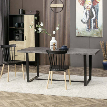 Tavolo-da-Pranzo-Rettangolare-Stile-Industriale-per-8-Persone,-180x90x75cm,-Grigio-e-Nero-WR3835-841V00GYWR3