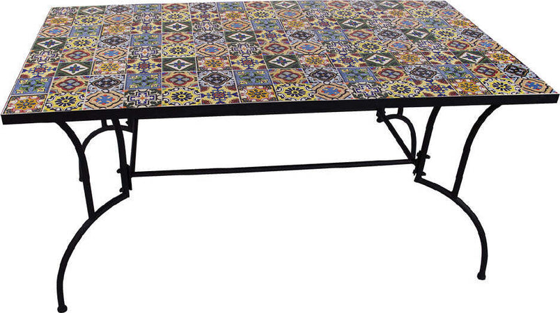 TAVOLO-DECORO-MOSAICO-'FLOWER-I'-cm-150-x-80-x-h.73