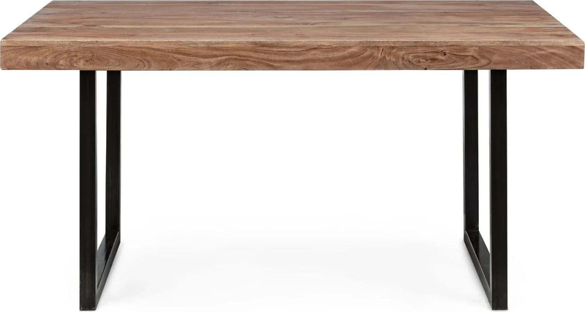 Tavolo Egon rettangolare, con gambe in acciaio, piano in legno di acacia, stile moderno Casa e cucina/Arredamento/Sala da pranzo/Tavoli da sala da pranzo Decor Space - Altamura, Commerciovirtuoso.it