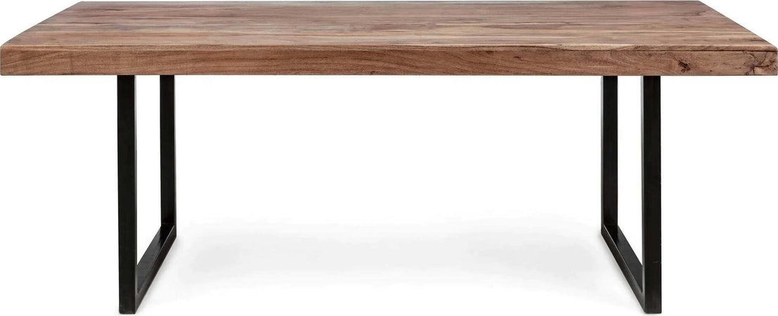Tavolo Egon rettangolare, con gambe in acciaio, piano in legno di acacia, stile moderno Casa e cucina/Arredamento/Sala da pranzo/Tavoli da sala da pranzo Decor Space - Altamura, Commerciovirtuoso.it