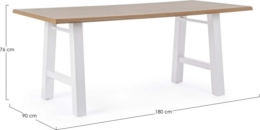 Tavolo Fred con gambe in acciaio verniciato, piano in mdf rivestito in carta melaminica 180 x 90 cm Casa e cucina/Arredamento/Sala da pranzo/Tavoli da sala da pranzo Decor Space - Altamura, Commerciovirtuoso.it