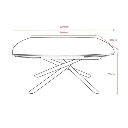 Tavolo girevole automatico allungabile Astrid con piano in ceramica effetto marmo nero opaco con gambe colore nero