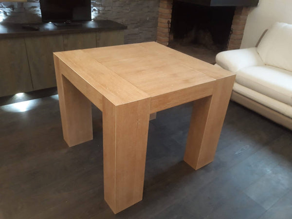 Tavolo In Legno da Interno Artigianale Italiano Design Moderno cm90x90 Allungabile 290cm Rovere Noce Sala da Pranzo Cucina Ufficio Tavolo da interno Falegnameria Gentili - Rieti, Commerciovirtuoso.it