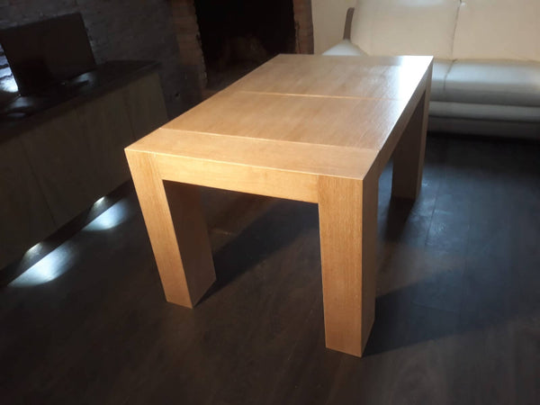 Tavolo In Legno da Interno Artigianale Italiano Design Moderno cm90x90 Allungabile 290cm Rovere Noce Sala da Pranzo Cucina Ufficio Tavolo da interno Falegnameria Gentili - Rieti, Commerciovirtuoso.it