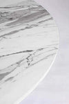 Tavolo John Marble tondo con gambe in acciaio, struttura cromata, piano in legno ricoperto con carta effetto marmo Casa e cucina/Arredamento/Sala da pranzo/Tavoli da sala da pranzo Decor Space - Altamura, Commerciovirtuoso.it