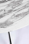Tavolo John Marble tondo con gambe in acciaio, struttura cromata, piano in legno ricoperto con carta effetto marmo Casa e cucina/Arredamento/Sala da pranzo/Tavoli da sala da pranzo Decor Space - Altamura, Commerciovirtuoso.it