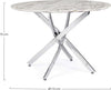 Tavolo John Marble tondo con gambe in acciaio, struttura cromata, piano in legno ricoperto con carta effetto marmo Casa e cucina/Arredamento/Sala da pranzo/Tavoli da sala da pranzo Decor Space - Altamura, Commerciovirtuoso.it