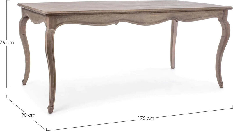 Tavolo Malika rettangolare in legno di mango finitura a base di nitrocellulosa da 175 x 90 cm Casa e cucina/Arredamento/Sala da pranzo/Tavoli da sala da pranzo Decor Space - Altamura, Commerciovirtuoso.it