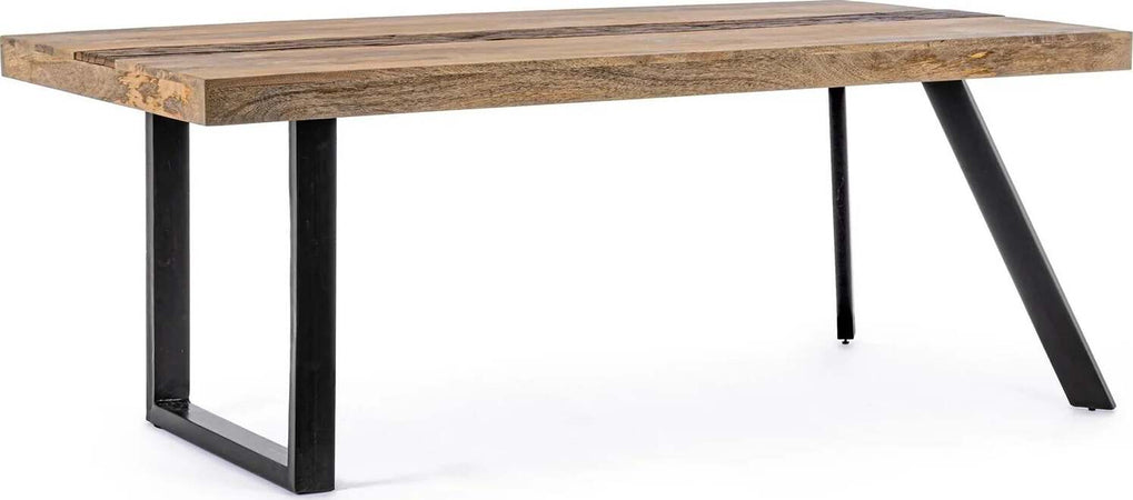 Tavolo Manchester rettangolare, con gambe in acciaio, piano in legno di mango, stile moderno Casa e cucina/Arredamento/Sala da pranzo/Tavoli da sala da pranzo Decor Space - Altamura, Commerciovirtuoso.it