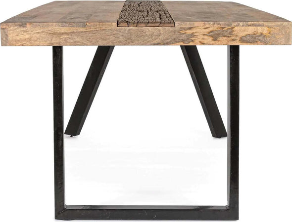 Tavolo Manchester rettangolare, con gambe in acciaio, piano in legno di mango, stile moderno Casa e cucina/Arredamento/Sala da pranzo/Tavoli da sala da pranzo Decor Space - Altamura, Commerciovirtuoso.it
