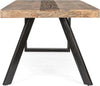 Tavolo Manchester rettangolare, con gambe in acciaio, piano in legno di mango, stile moderno Casa e cucina/Arredamento/Sala da pranzo/Tavoli da sala da pranzo Decor Space - Altamura, Commerciovirtuoso.it