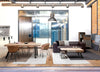 Tavolo Manchester rettangolare, con gambe in acciaio, piano in legno di mango, stile moderno Casa e cucina/Arredamento/Sala da pranzo/Tavoli da sala da pranzo Decor Space - Altamura, Commerciovirtuoso.it