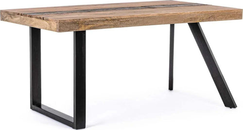 Tavolo Manchester rettangolare, con gambe in acciaio, piano in legno di mango, stile moderno Casa e cucina/Arredamento/Sala da pranzo/Tavoli da sala da pranzo Decor Space - Altamura, Commerciovirtuoso.it