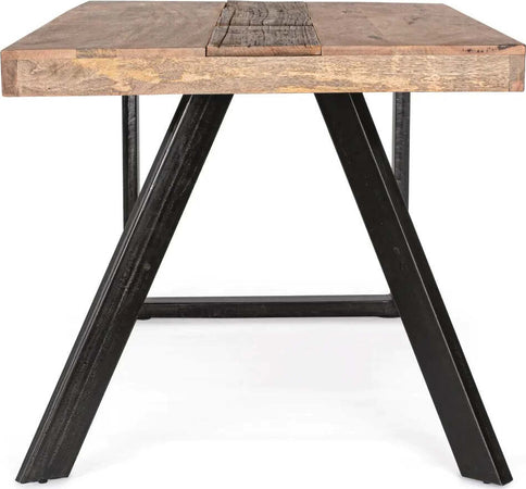 Tavolo Manchester rettangolare, con gambe in acciaio, piano in legno di mango, stile moderno Casa e cucina/Arredamento/Sala da pranzo/Tavoli da sala da pranzo Decor Space - Altamura, Commerciovirtuoso.it