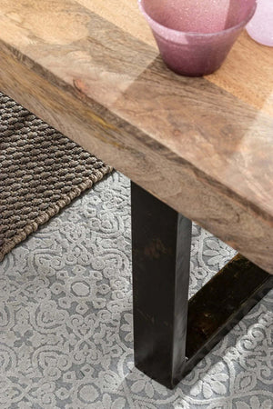 Tavolo Manchester rettangolare, con gambe in acciaio, piano in legno di mango, stile moderno Casa e cucina/Arredamento/Sala da pranzo/Tavoli da sala da pranzo Decor Space - Altamura, Commerciovirtuoso.it